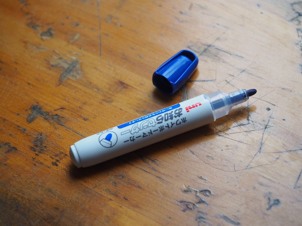 Pennarello Per Lavagna Uni Mitsubishi Pencil PWB2007M.33 - Punta Media Blu Scuro - Confezione Da 10 Pezzi - 4