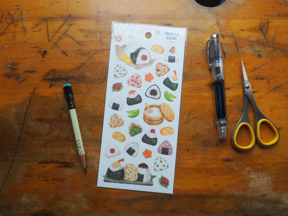 Iroha Seal - Stickers -  1 Sheet - Onigiri (81867)