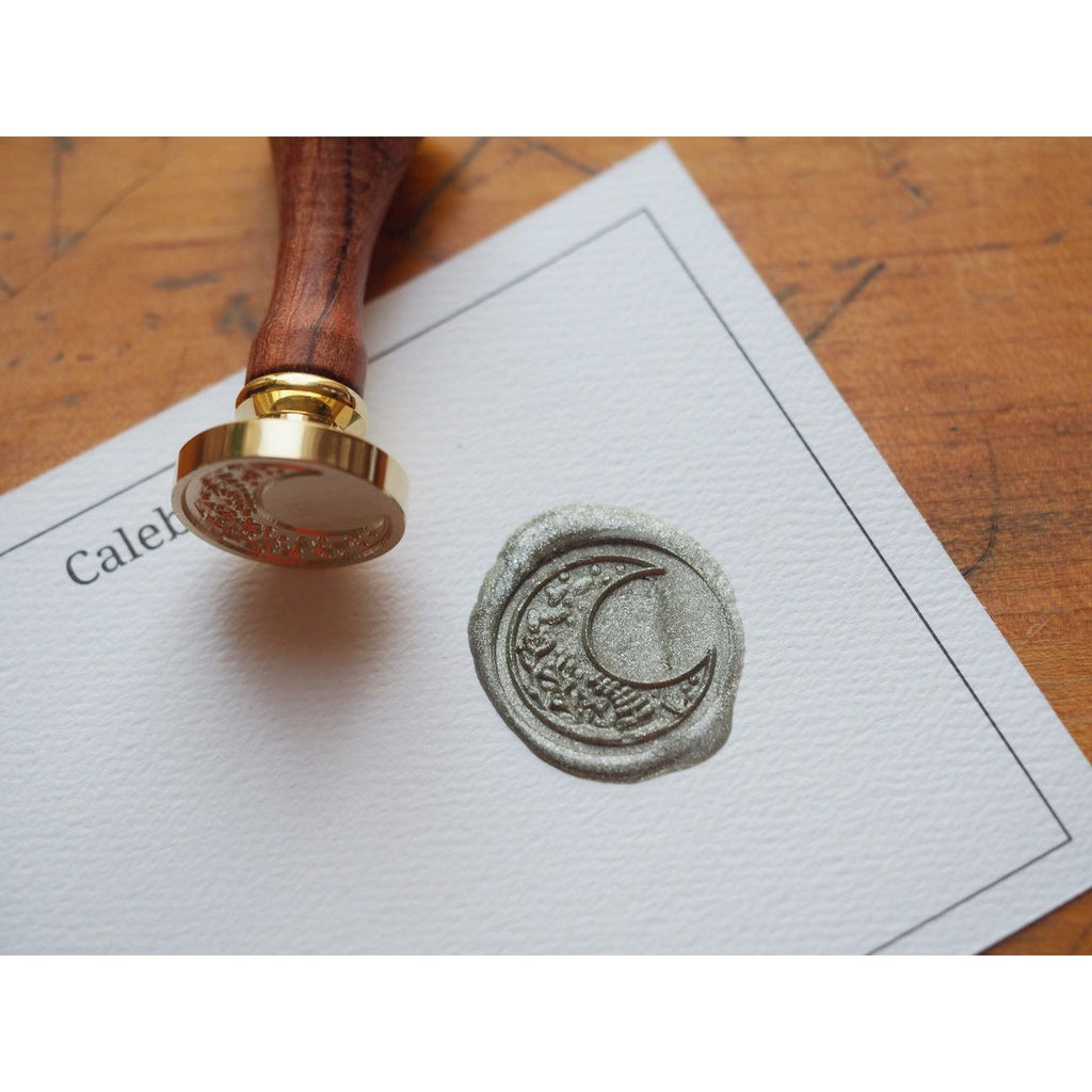 Backtozero Brass Seal with Handle - Moon Life