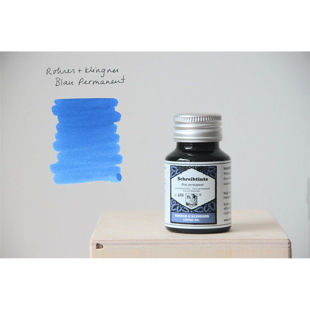 <center>Rohrer & Klingner Fountain Pen Ink (50mL) - Blau permanent (Blue)</center>