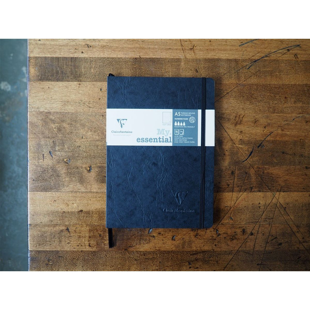 Clairefontaine My Essential Notebook Black A5 - Dot Grid