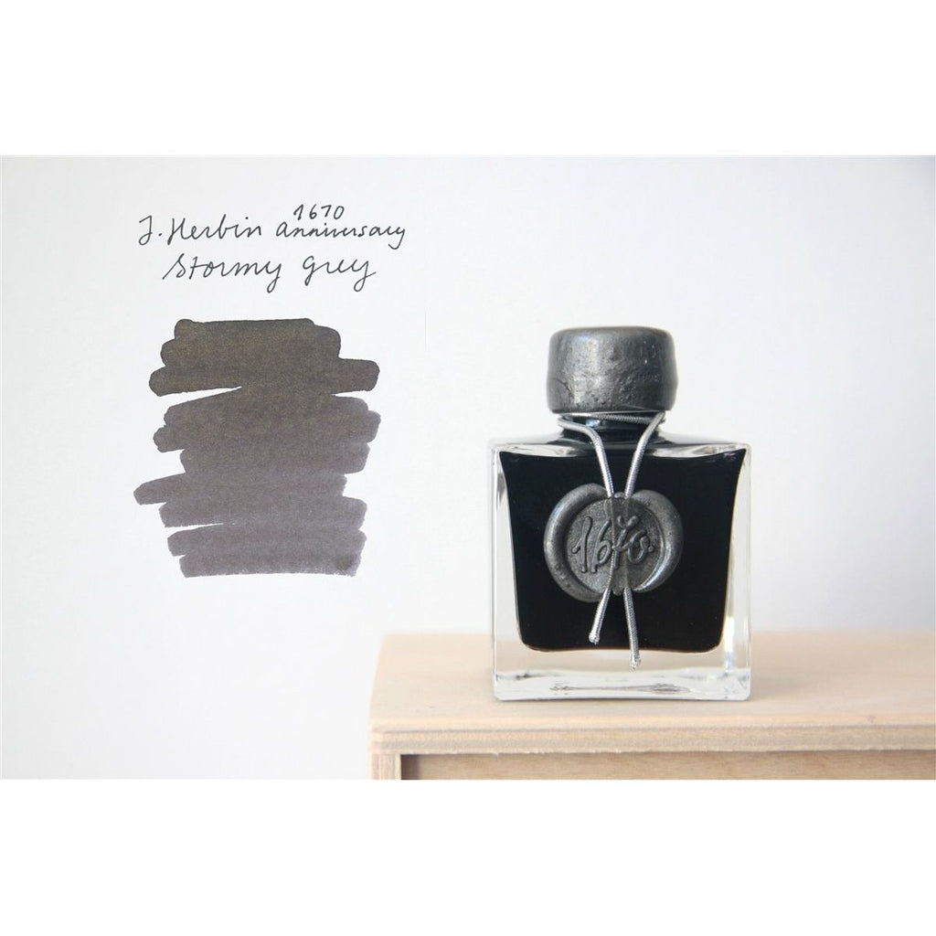 Jacques Herbin 1670 Anniversary Fountain Pen Ink (50mL) - Stormy Grey