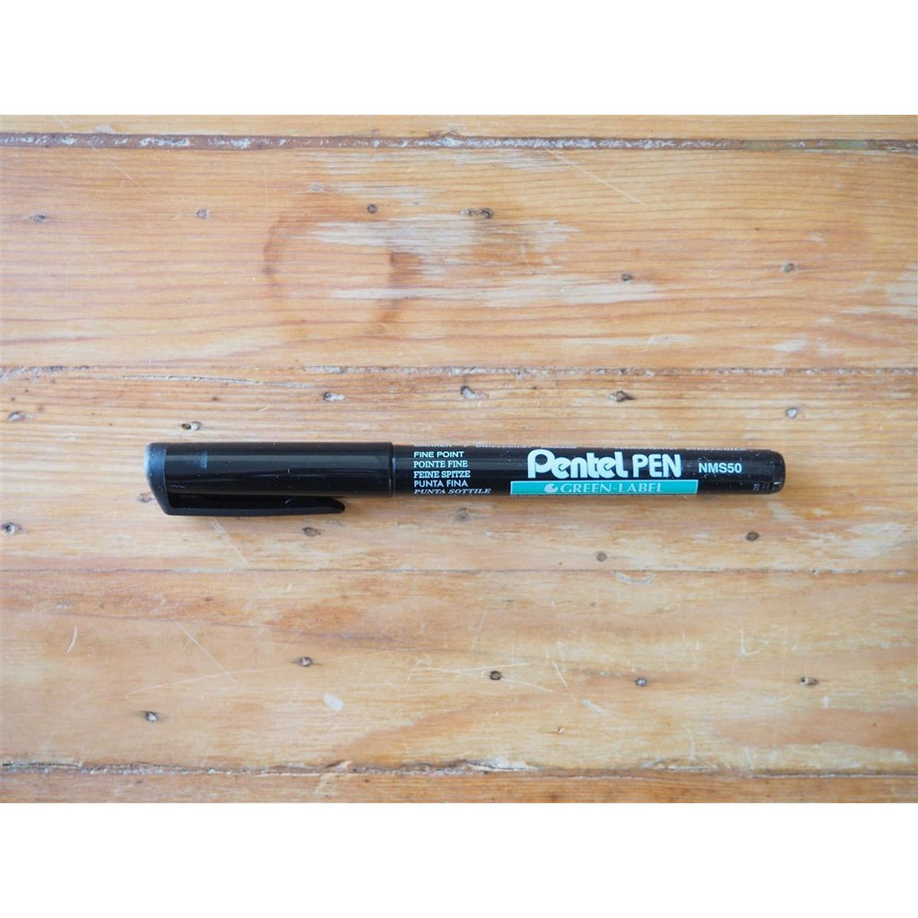 Pentel Green Label Fine Marker Pen - Black