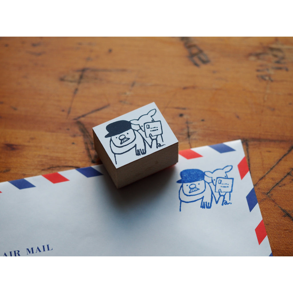 36 Sublo Rubber Stamp - Postman, Mountain Goat and Letter