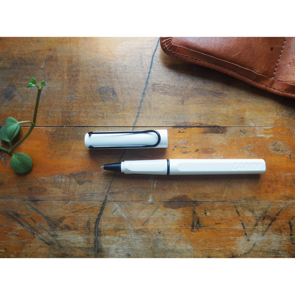 Lamy Safari Rollerball Pen - Retro Special Edition - White with Black Clip