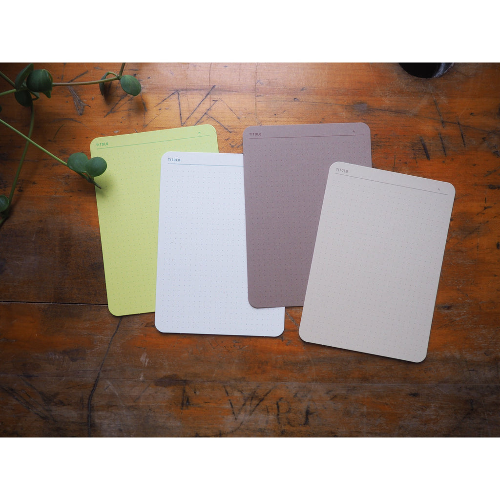 Foglietto - Memo Cards - Deck of 60 - A6 - Puntini Puntini (Green/Brown/Beige/White)