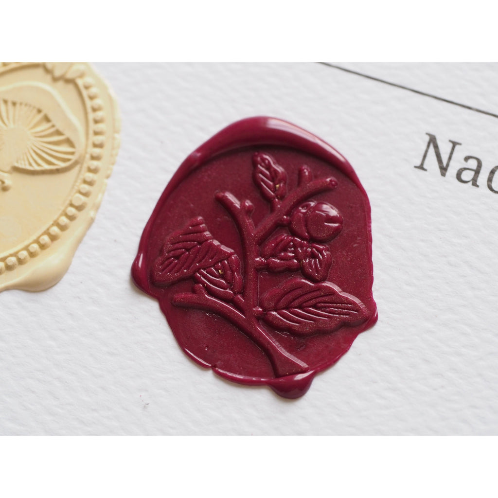 Backtozero Brass Seal with Handle - Acorn Leaf