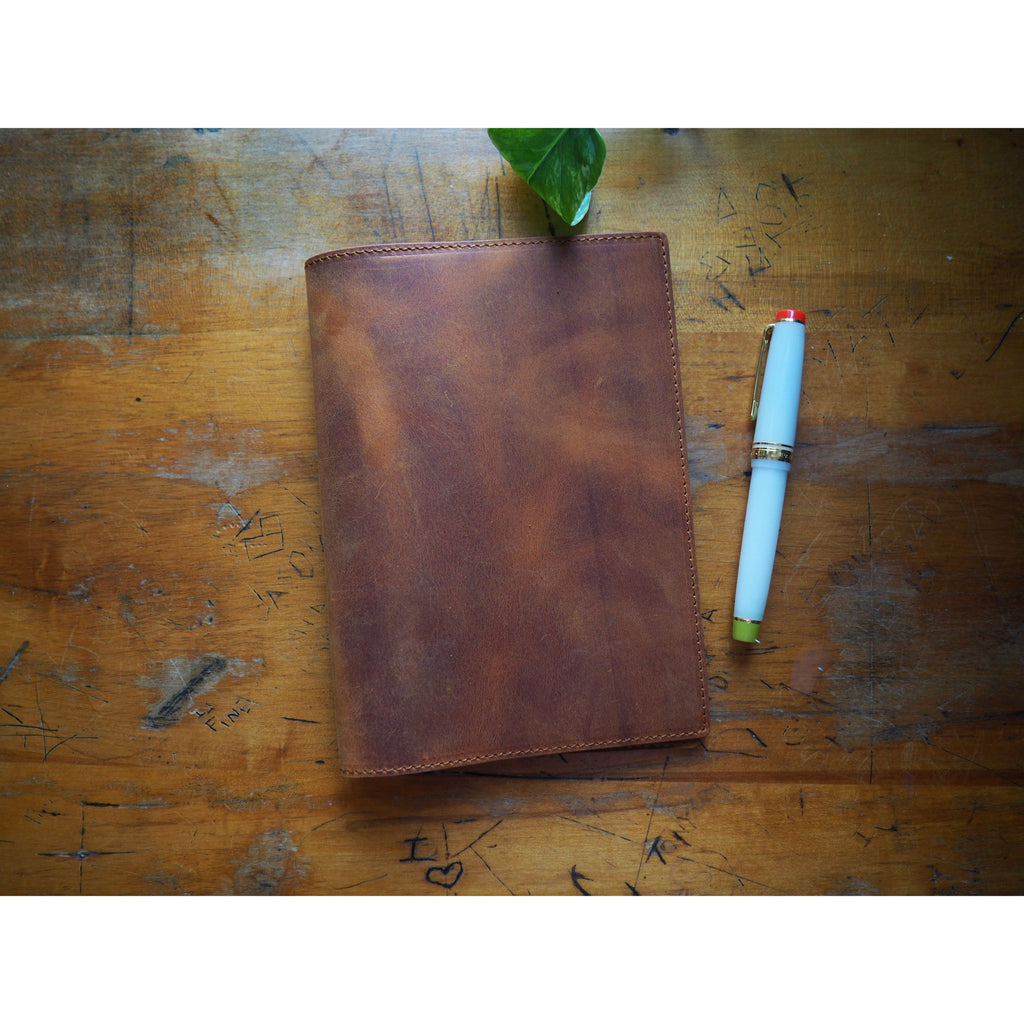 Galen Leather - Leather Slim B6 Notebook / Planner Cover - Crazy Horse Brown