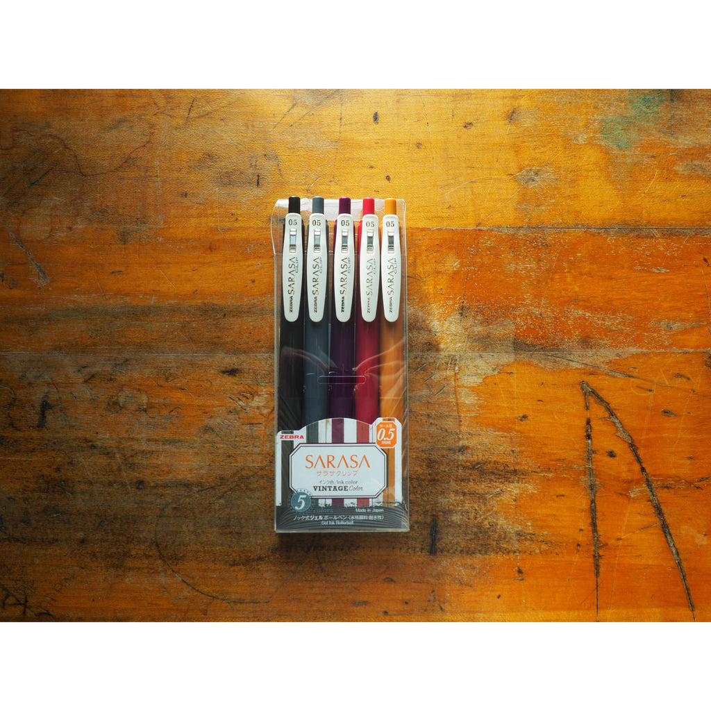 Zebra - Vintage Gel Pen Set 2 - 0.5mm  - 5 Pack