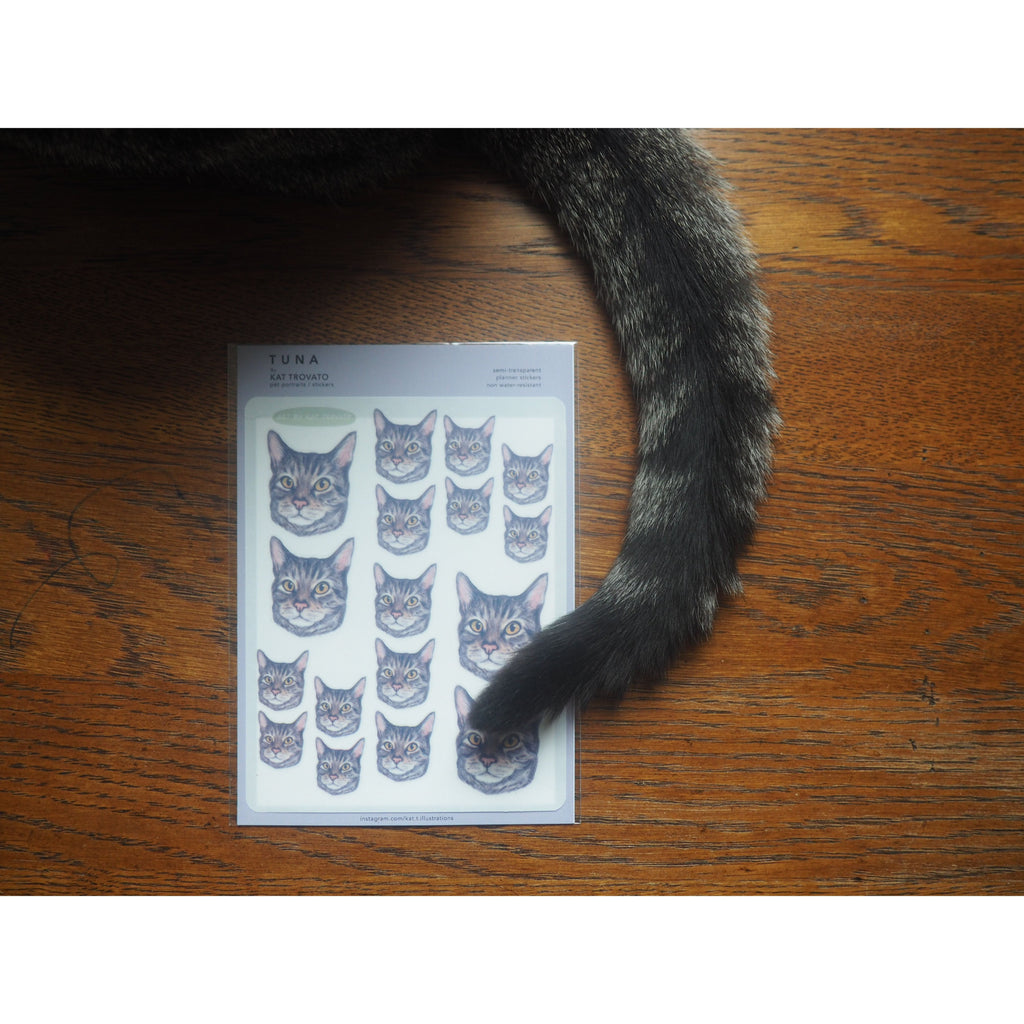 Kat Trovato - Tuna the Cat Stickers - 1 Sheet