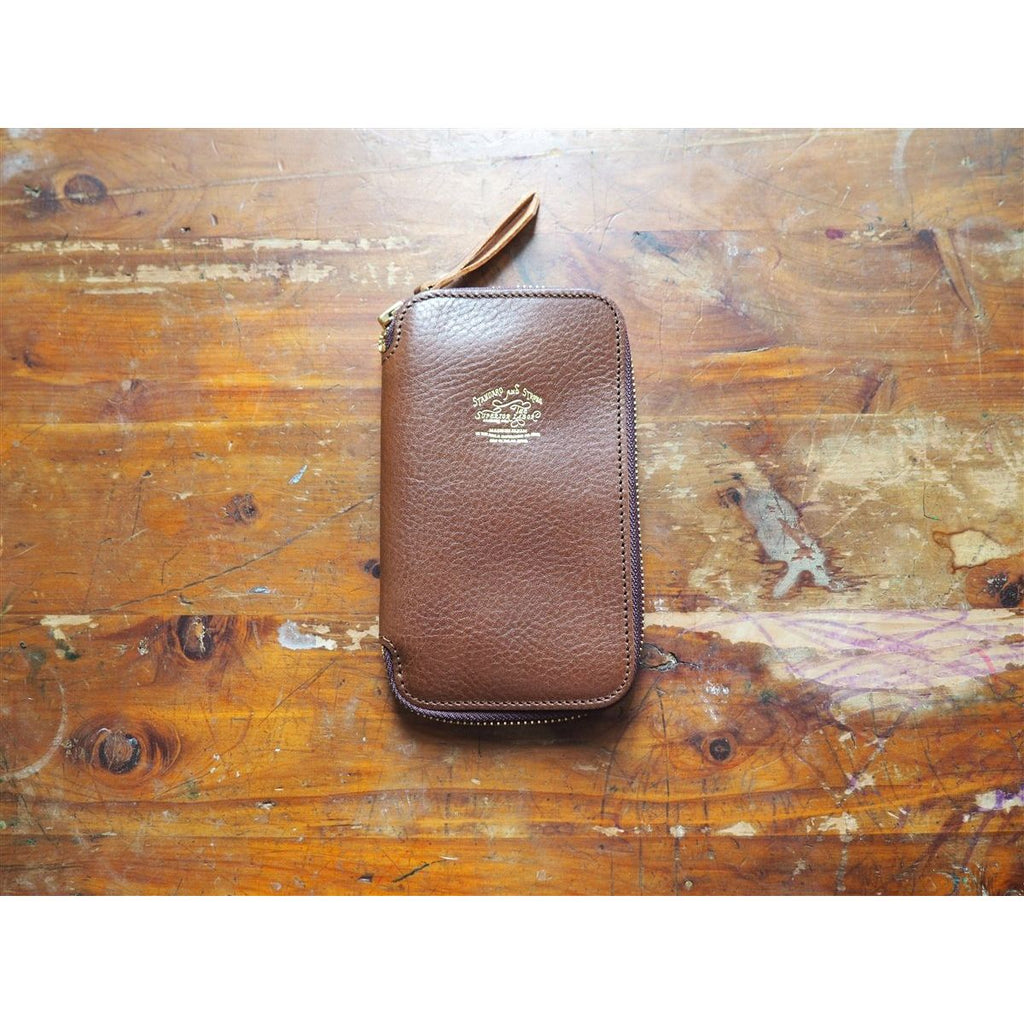 The Superior Labor Leather Pen Zip Case -  Brown