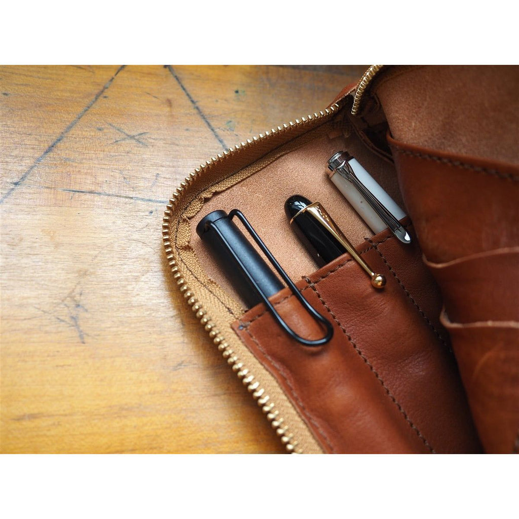 The Superior Labor  Leather Pen and Wallet Case - Light Brown