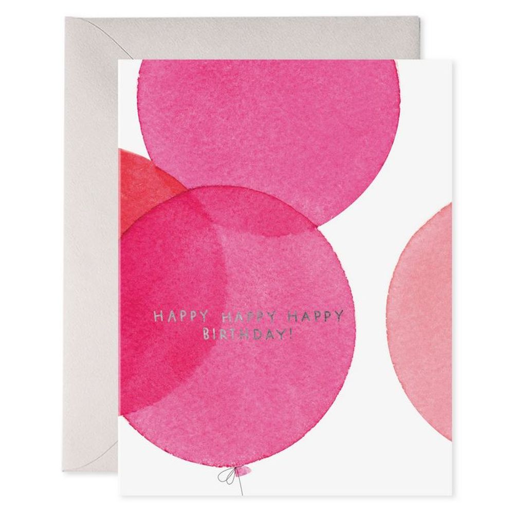 E. Frances Paper - Birthday Card - Pink Balloons