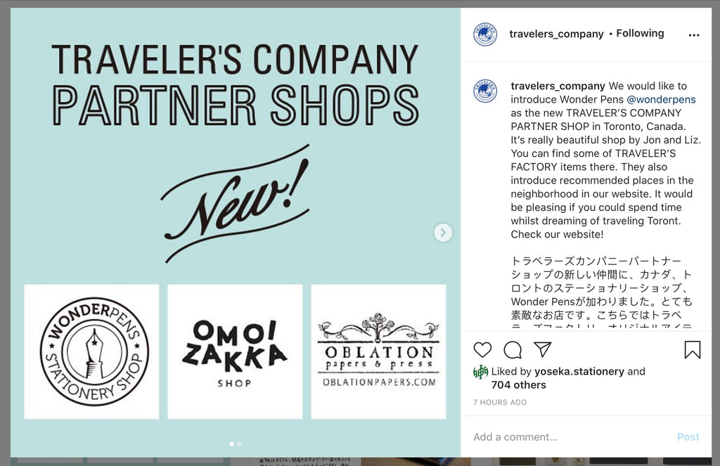 Traveler’s Notebook Partner Shop