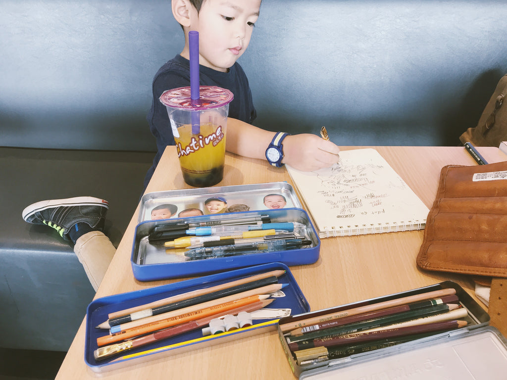 Caleb and a Pencil Meet