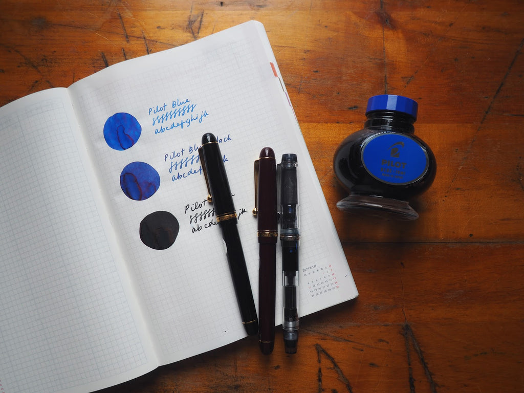 Pilot Inks: Black, Blue-Black and Blue