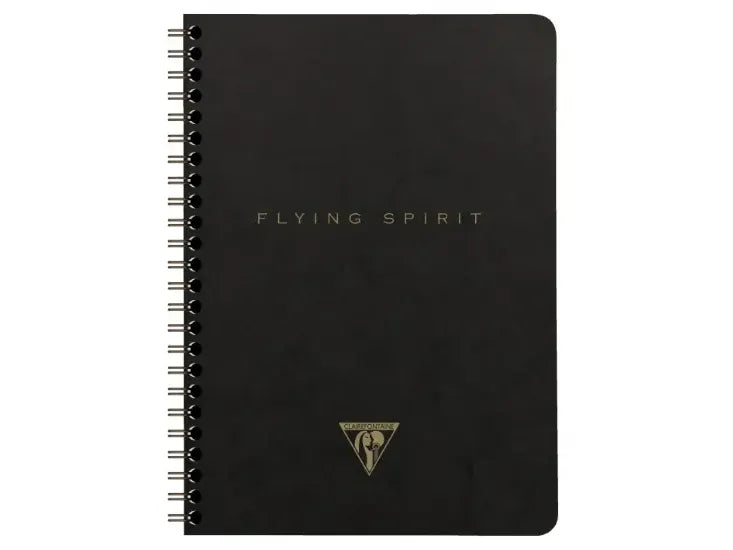 Clairefontaine - Flying Spirit Spiral Bound Notebook - A5 - Black (Lined)