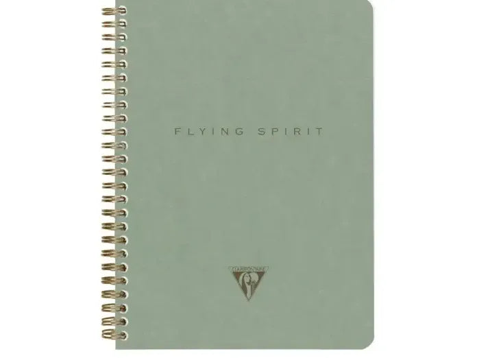 Clairefontaine - Flying Spirit Spiral Bound Notebook - A5 - Green (Lined)