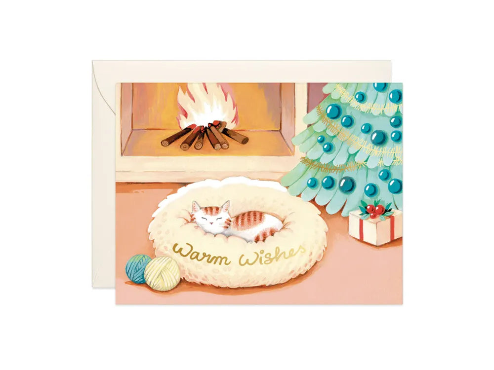 JooJoo Paper - Cat Warm Wishes Holiday Greeting Card