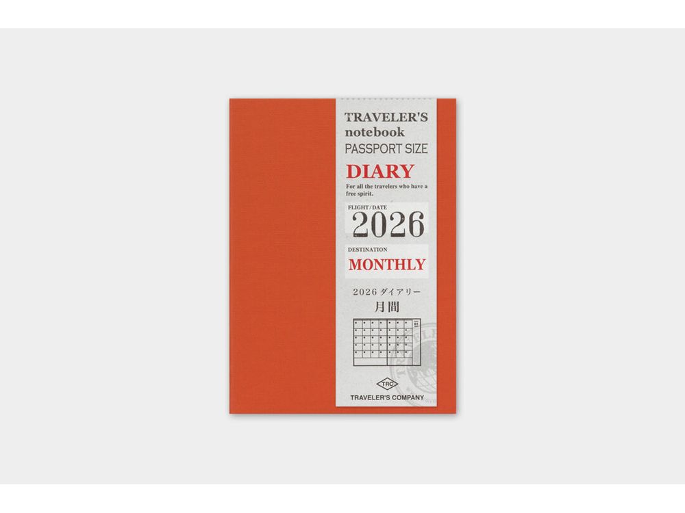 Traveler's Notebook - 2026 Diary - Passport Size - Monthly