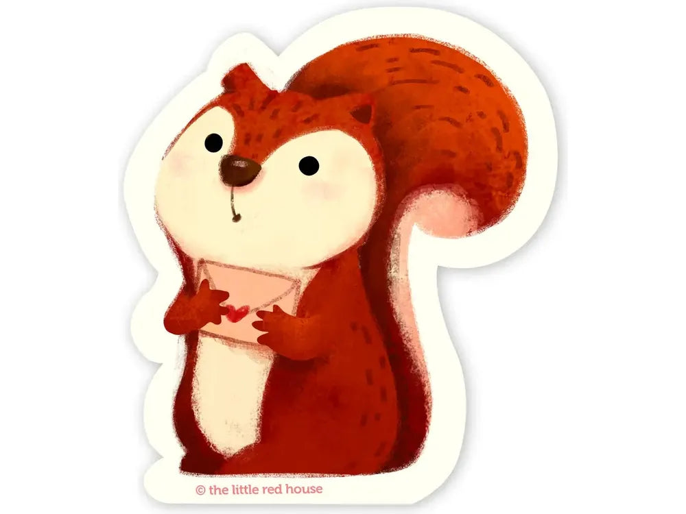 The Little Red House Vinyl Sticker - Squirrel