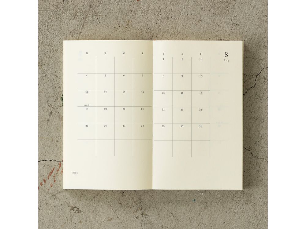 Midori MD Notebook Diary 2025 - B6 Slim