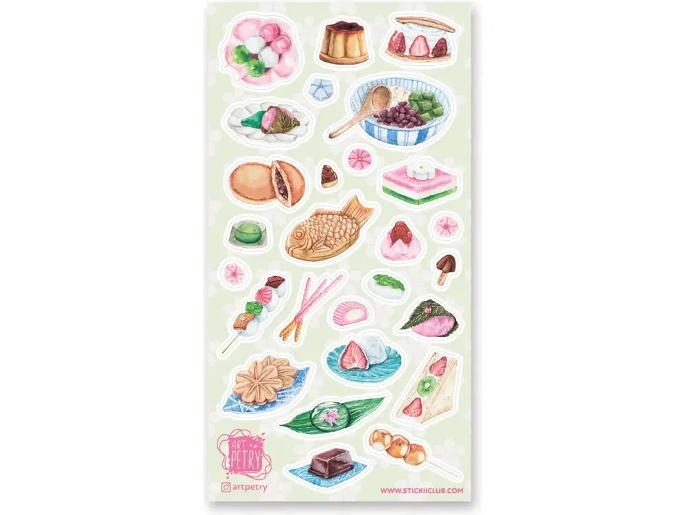 STICKII - Traditional Asian Snacks Stickers  - 1 Sheet