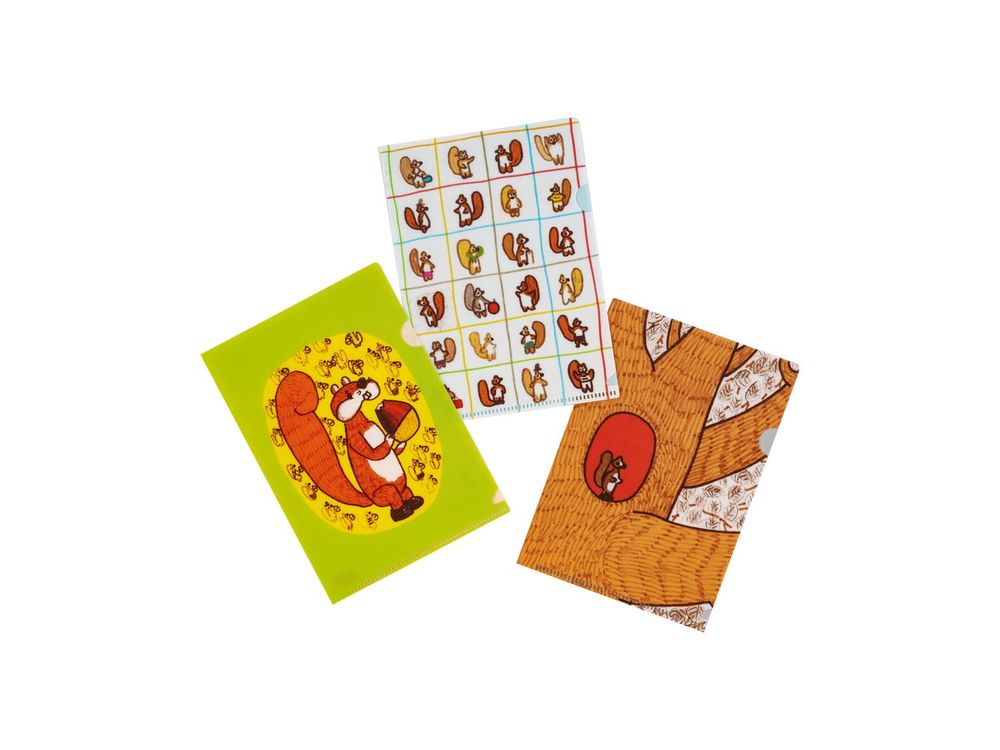 Hobonichi 2026 - Accessories - 100%ORANGE: Hobonichi Folder Set of 3 for A6 Size (Squirrel’s Moving Day)