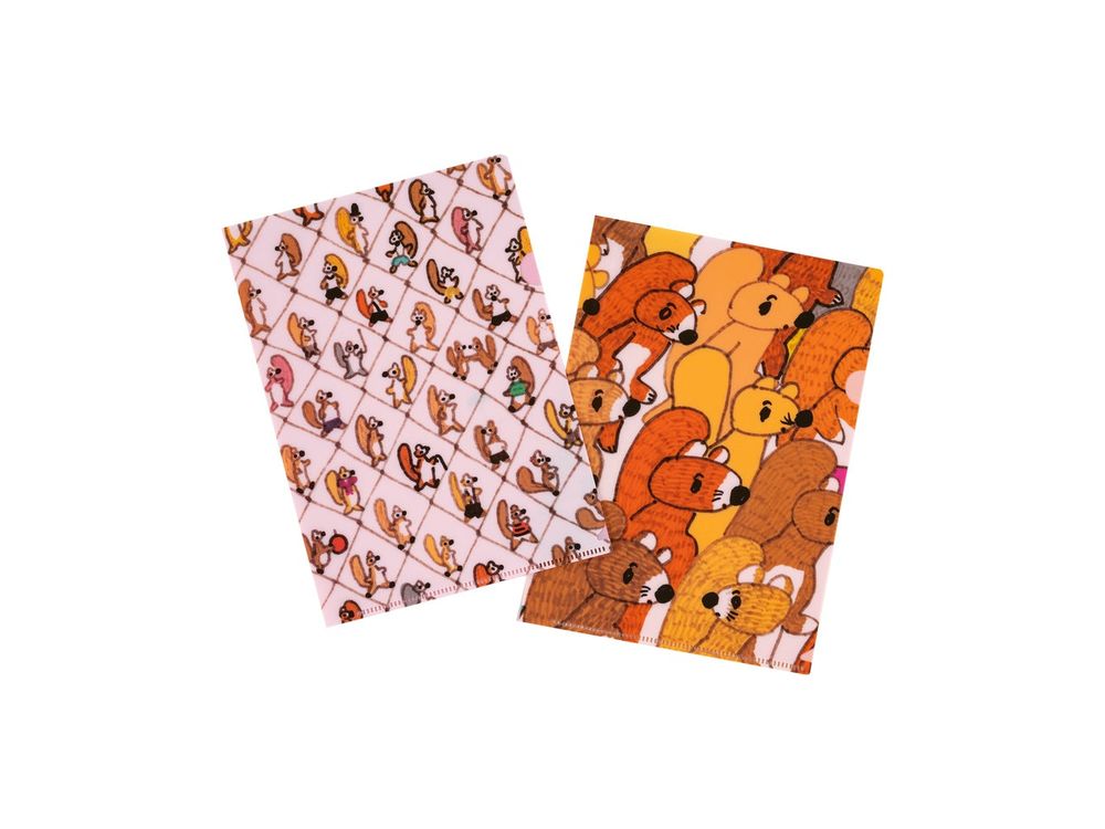 Hobonichi 2026 - Accessories - 100%ORANGE: Hobonichi Folder Set of 2 for A5 Size (Squirrel Squadron)