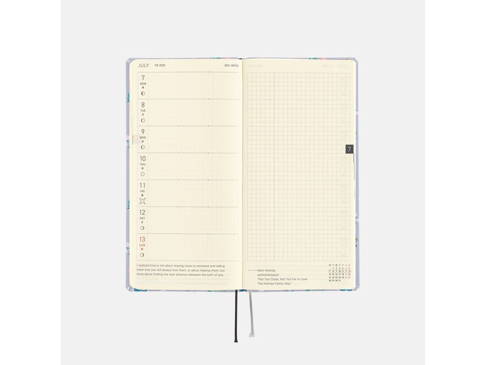 Hobonichi 2025 - Weeks English - Yumi Kitagishi: Beautiful Wallpaper