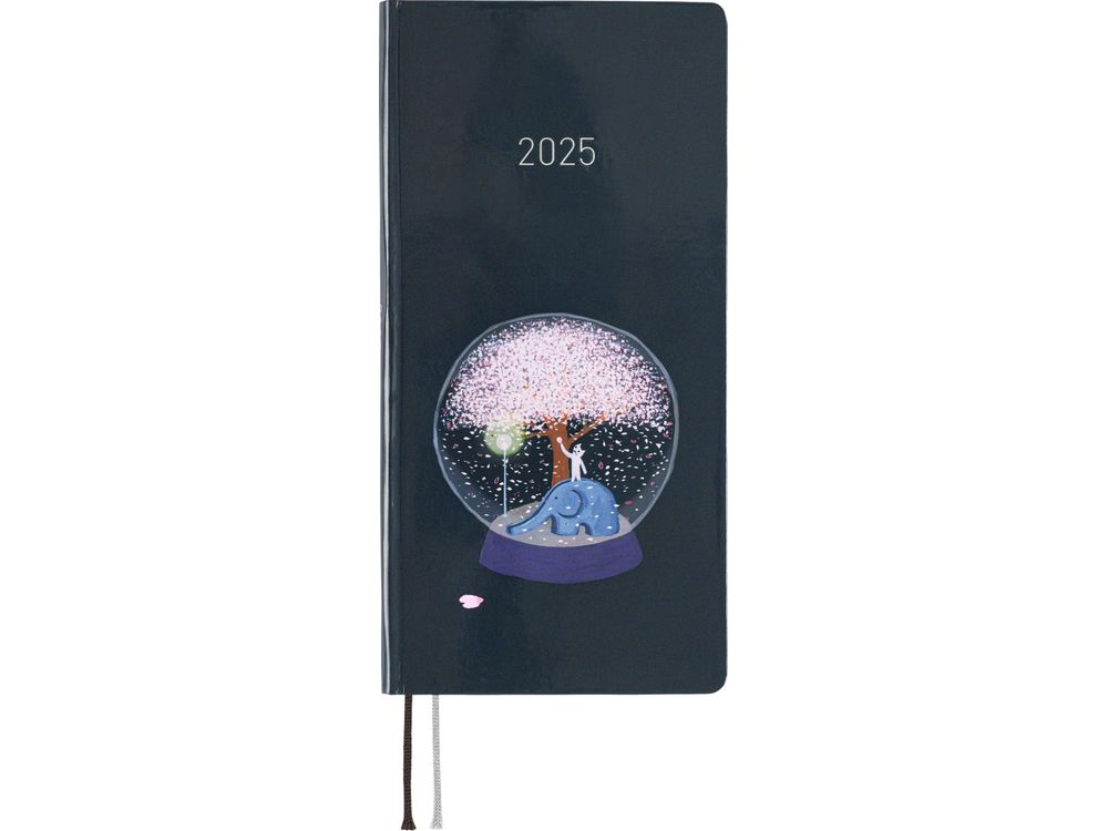 Hobonichi 2025 - Weeks English - Hiroko Kubota: Night Cherry Blossom Snow Globe