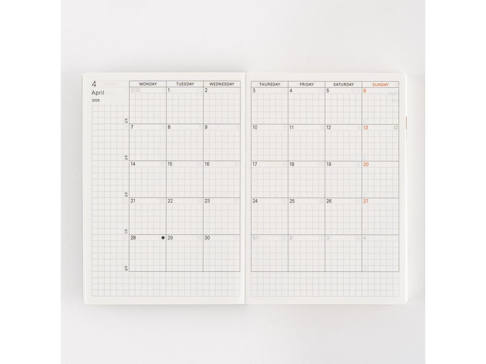 Hobonichi 2025 - English Planner Book - A6 Techo