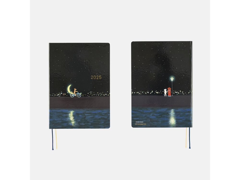 Hobonichi 2025 - A5 HON English Planner  - Hiroko Kubota: Crescent Moon Delivery