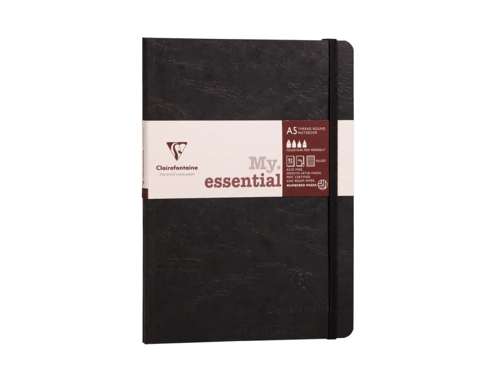 Clairefontaine - My Essential Notebook - A5 - Black (Lined)