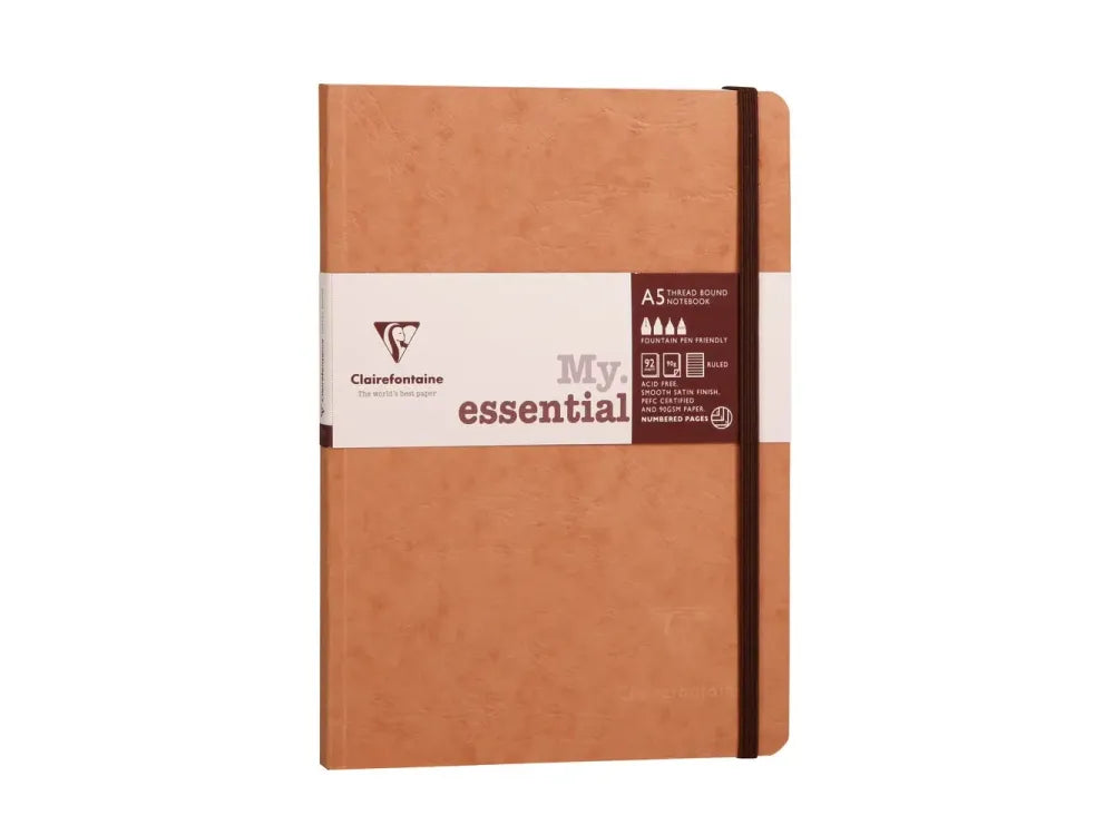 Clairefontaine - My Essential Notebook - A5 - Tan (Lined)