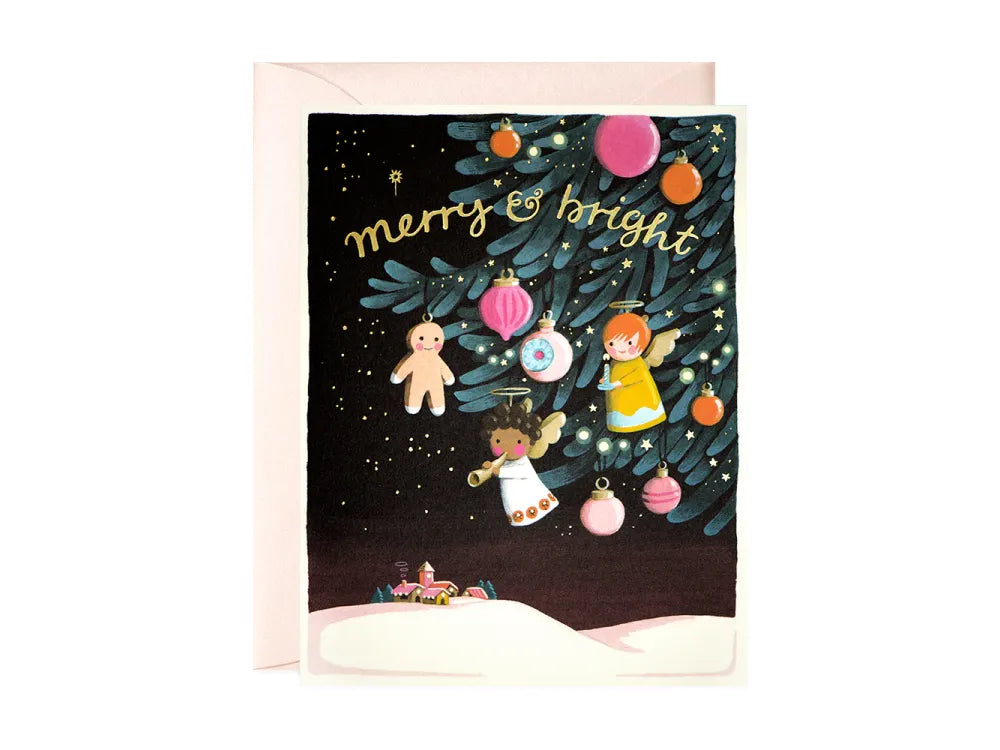 JooJoo Paper - Angel Ornaments Holiday Greeting Card