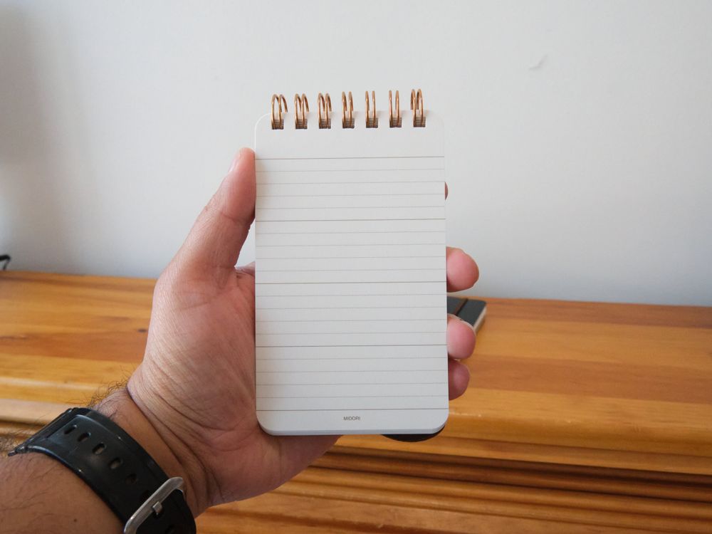 Midori Grain Ring Memo - Dark Brown