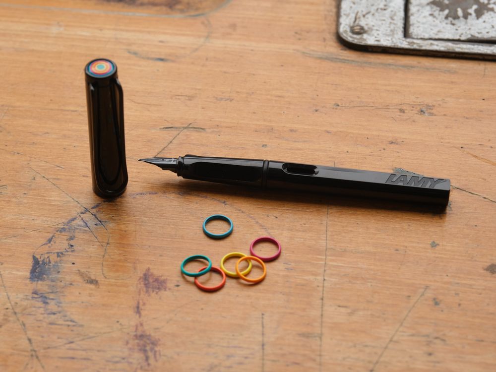 Lamy Safari Multicolor Ring Fountain Pen Set - Black