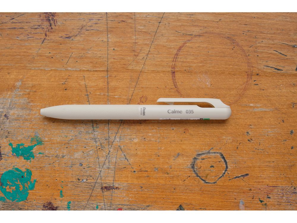 Pentel Calme Ballpoint Pen - 0.35mm - Beige (Black Ink)