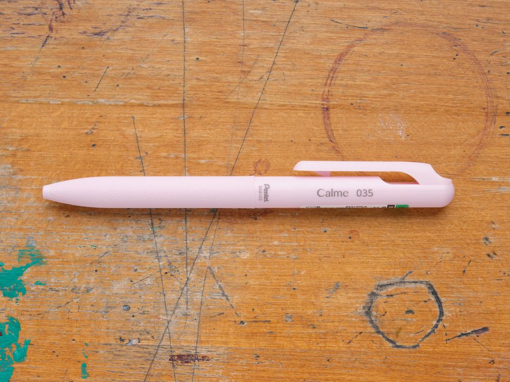 Pentel Calme Ballpoint Pen - 0.35mm - Pink (Black Ink)