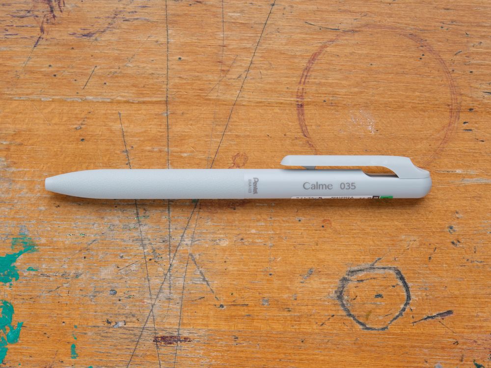 Pentel Calme Ballpoint Pen - 0.35mm - Light Blue (Black Ink)