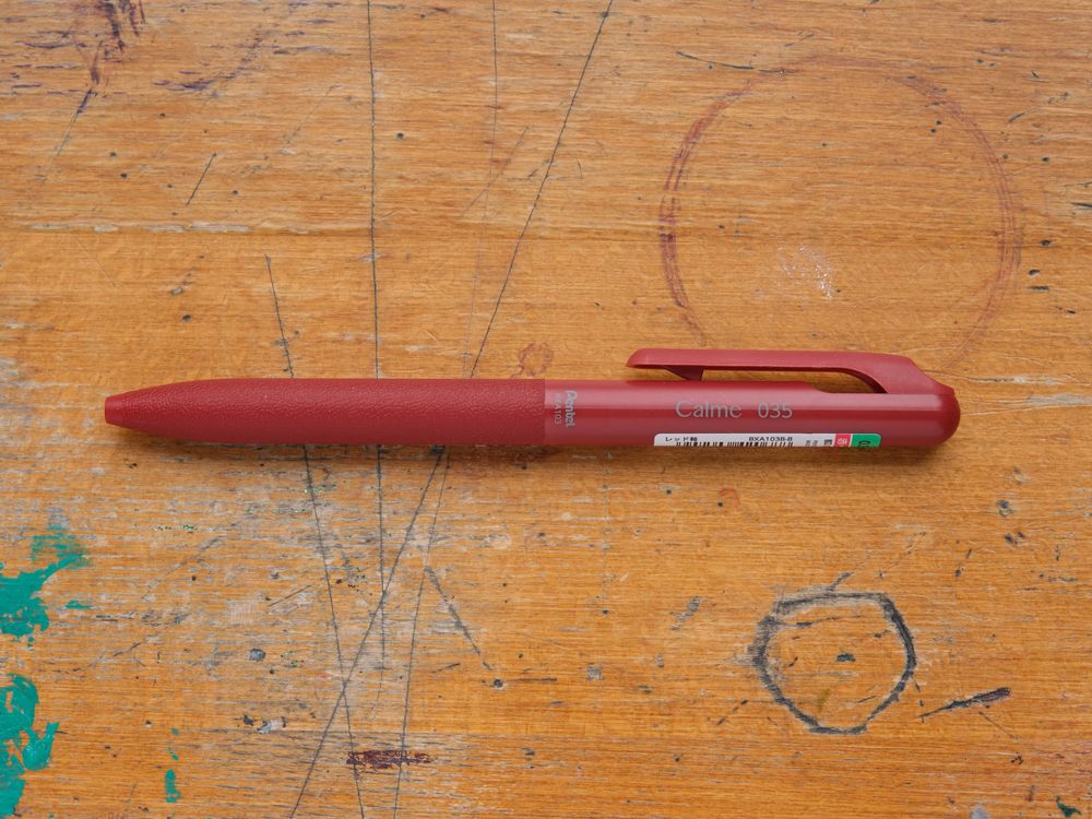 Pentel Calme Ballpoint Pen - 0.35mm - Red (Red Ink)