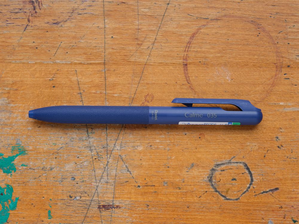Pentel Calme Ballpoint Pen - 0.35mm - Blue (Blue Ink)