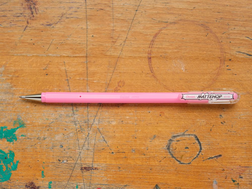 Pentel Mattehop Gel Pen - 1.0mm - Light Pink