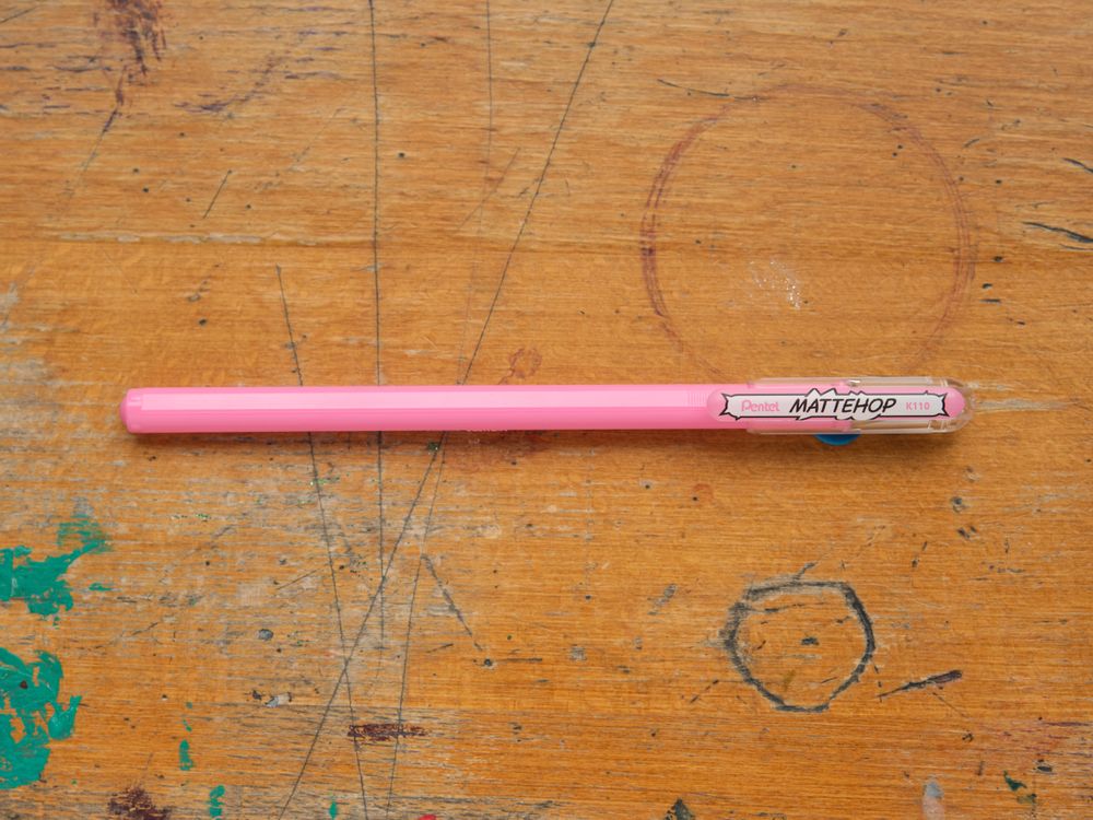 Pentel Mattehop Gel Pen - 1.0mm - Light Pink