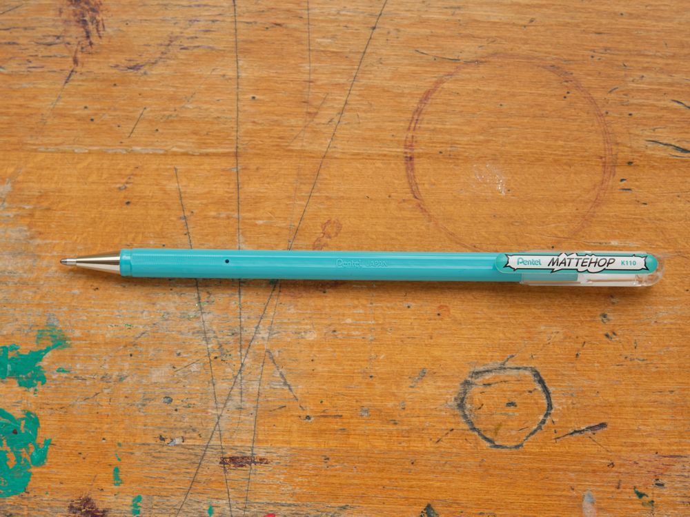 Pentel Mattehop Gel Pen - 1.0mm - Turquoise Blue