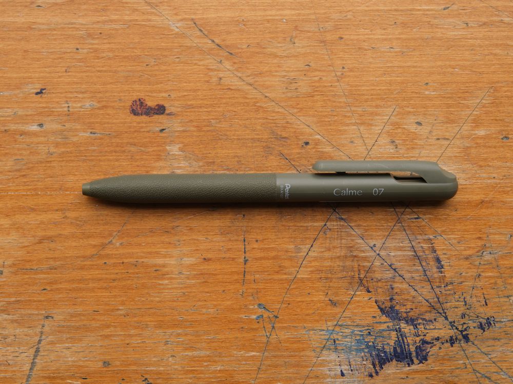 Pentel Calme Ballpoint Pen - 0.7mm - Khaki (Black Ink)