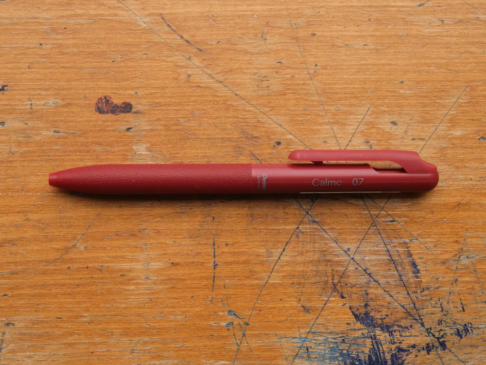 Pentel Calme Ballpoint Pen - 0.7mm - Red (Red Ink)