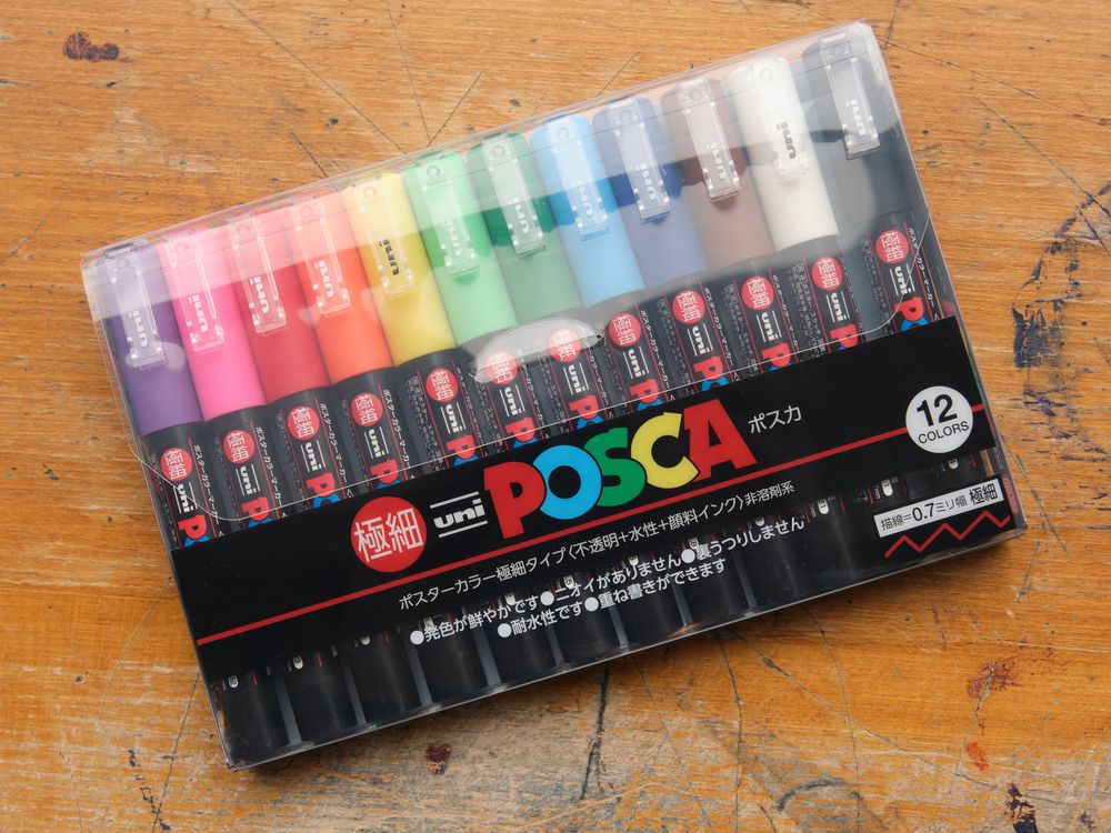 Uni Mitsubishi POSCA Markers - Fine (Set of 12)