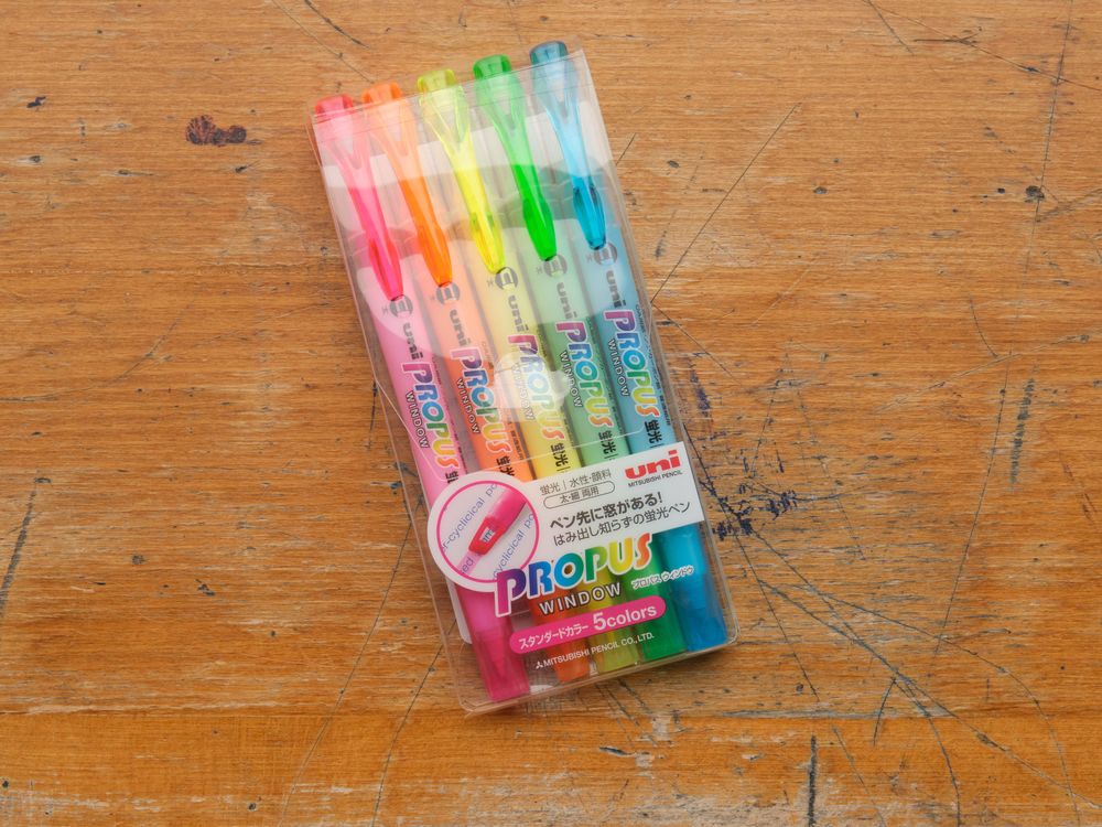 Uni Mitsubishi Propus Highlighter (Set of 5)